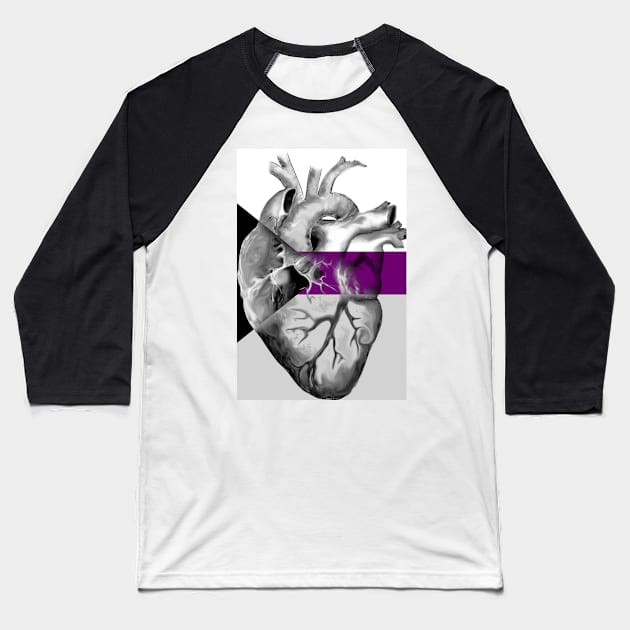 Demisexual Pride Anatomic Heart Baseball T-Shirt by incloudines